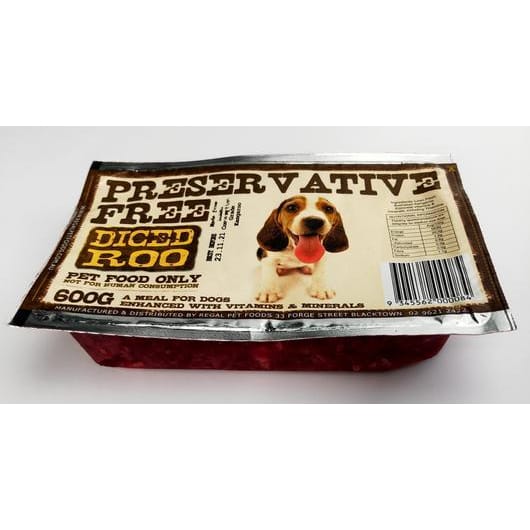 REGAL [5% OFF FOR 3KG] REGAL Preservative-Free Diced Kangaroo for Frozen Raw Dog & Cat Dog Food & Treats