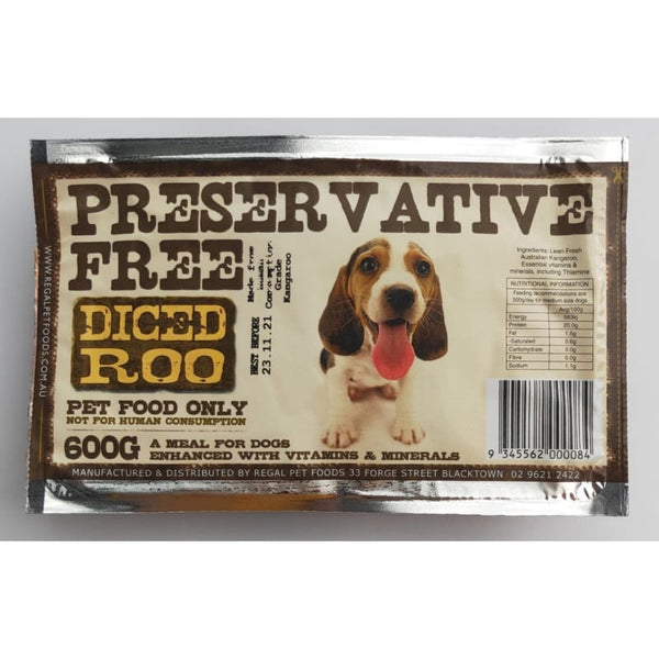 REGAL [5% OFF FOR 3KG] REGAL Preservative-Free Diced Kangaroo for Frozen Raw Dog & Cat Dog Food & Treats