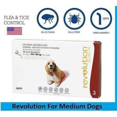 Zoetis Zoetis Revolution For Medium Dogs 10.1-20kg Pack of 3 Necessities