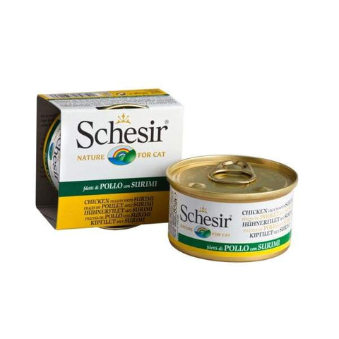 Schesir Schesir Chicken Fillet with Surimi in Jelly Canned Cat Food 85g Cat Food & Treats