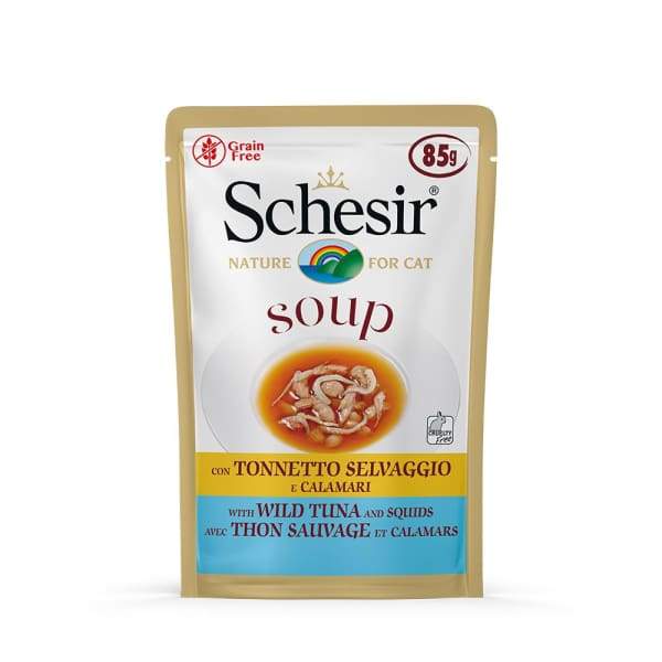 Schesir Schesir Wild Tuna and Squid Soup in Pouch Cat Food 85g Cat Food & Treats