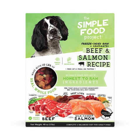 The Simple Food Project [UP TO 33% OFF] The Simple Food Project Beef & Salmon Recipe Freeze-Dried Dog Food (3 Sizes) Dog Food & Treats