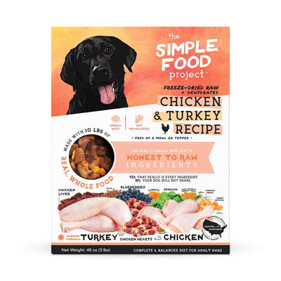 The Simple Food Project [UP TO 33% OFF] The Simple Food Project Chicken & Turkey Recipe Freeze-Dried Dog Food (3 Sizes) Dog Food & Treats