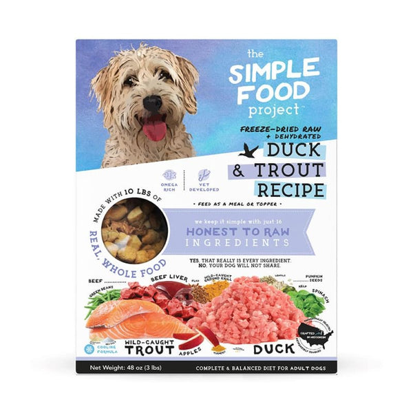 The Simple Food Project [UP TO 33% OFF] The Simple Food Project Duck & Trout Recipe Freeze-Dried Dog Food (3 Sizes) Dog Food & Treats
