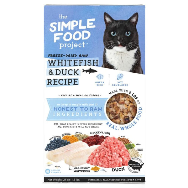 The Simple Food Project [UP TO 33% OFF] The Simple Food Project Whitefish & Duck Recipe Freeze-Dried Cat Food (2 Sizes) Cat Food & Treats
