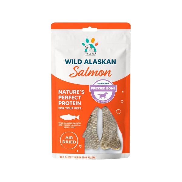 Singapaw Singapaw Wild Alaskan Salmon Skin Pressed Bone Air-Dried Dog Treats (3 Sizes) Dog Food & Treats