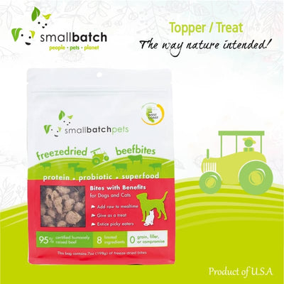 Smallbatch [2 FOR $28] Smallbatch Beef Hearts Freeze Dried Dog & Cat Treats 3.5oz Dog Food & Treats