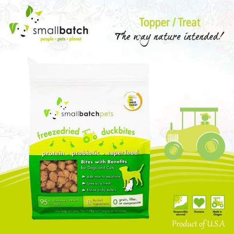 Smallbatch [MIX & MATCH UP TO 29% OFF] Smallbatch Duck Bites Freeze Dried Dog & Cat Topper/Treats 7oz Dog Food & Treats