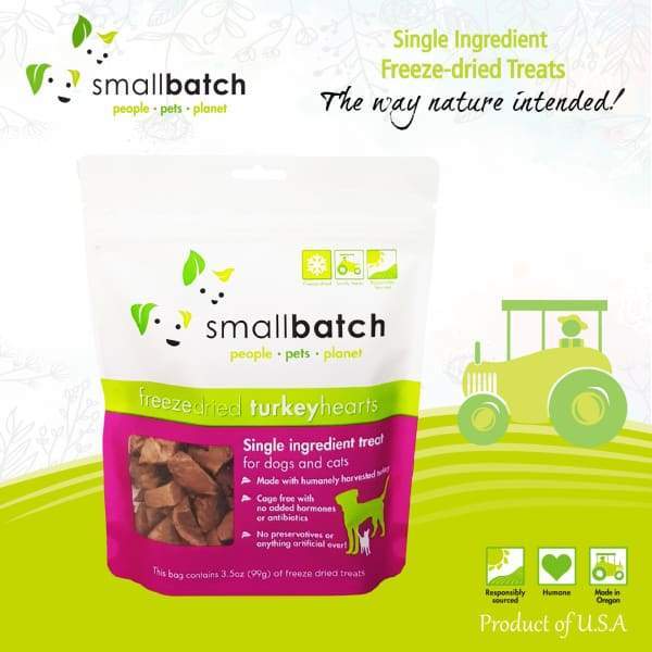 Smallbatch Smallbatch Turkey Hearts Freeze Dried Dog & Cat Treats 3.5oz Dog Food & Treats
