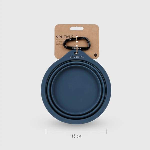 SPUTNIK Sputnik Collapsible Blue Pet Bowl Dog Accessories