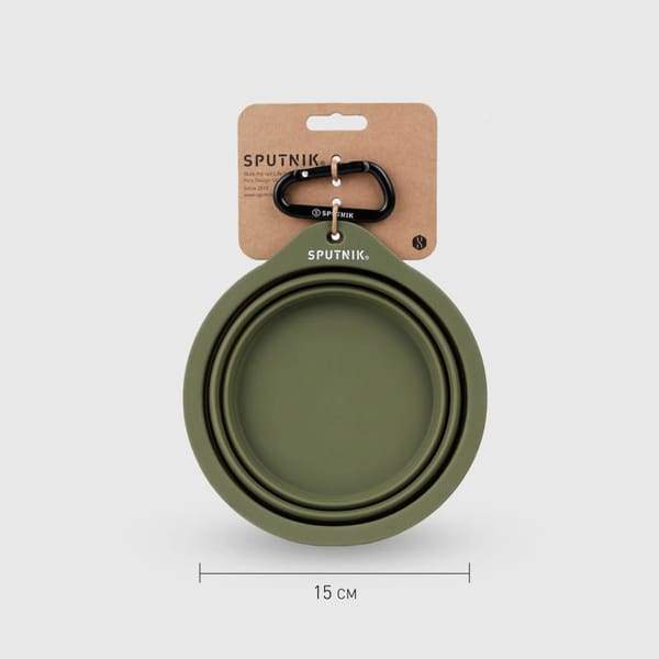 SPUTNIK Sputnik Collapsible Green Pet Bowl Dog Accessories