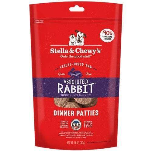 Stella & Chewys [3 for $188] Stella & Chewys Absolutely Rabbit Dinner Patties Freeze-Dried Dog Food 14oz Dog Food & Treats