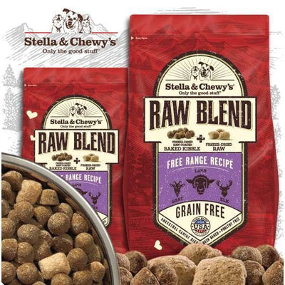 Stella & Chewy’s [15% OFF + FREE FOOD & TREATS*] Stella & Chewy’s Raw Blend Free Range (Goat Lamb & Elk) Recipe Dry Dog Food Dog Food & 