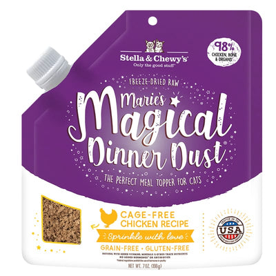 Stella & Chewy’s Stella & Chewy’s Marie’s Magical Dinner Dust Cage-Free Chicken Freeze-dried Raw Cat Meal Mixers 7oz Cat Food & Treats