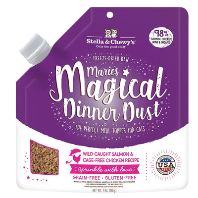 Stella & Chewy’s Stella & Chewy’s Marie’s Magical Dinner Dust Salmon & Chicken Freeze-dried Raw Cat Meal Mixers 7oz Cat Food & Treats