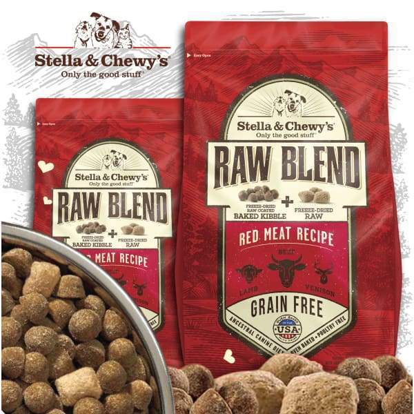 Stella & Chewy’s [15% OFF + FREE FOOD & TREATS*] Stella & Chewy’s Raw Blend Red Meat (Lamb Beef & Venison) Recipe Dry Dog Food Dog Food & 