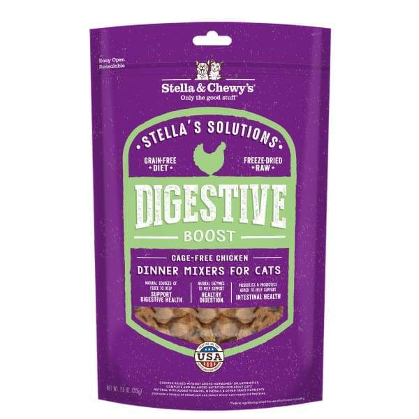 Stella & Chewy’s Stella & Chewy’s Stella’s Solutions Digestive Boost Dinner Mixers Freeze-Dried Raw Cat Food 7.5oz Cat Food & Treats