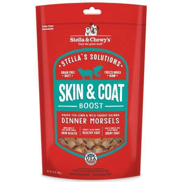 Stella & Chewys [FREE 1 x Whimzees Alligator] Stella & Chewys Stellas Solutions Skin & Coat Boost Dinner Morsels Freeze Dried Dog Food 13oz