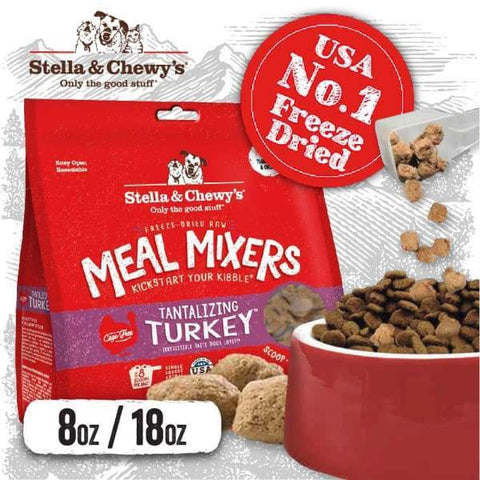 Stella & Chewys [18oz: FREE 1 X STELLA STEW WORTH $7.50] Stella & Chewys Tantalizing Turkey Meal Mixers Freeze-Dried Dog Food Dog Food &