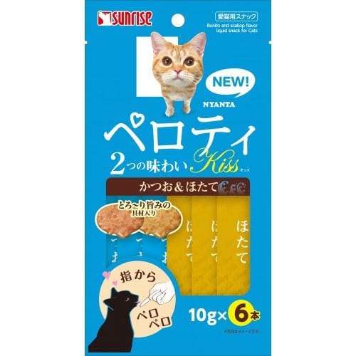 Sunrise Sunrise Nyanta Perotei Kiss Duo-Pack Bonito & Scallop Liquid Cat Treats Cat Food & Treats