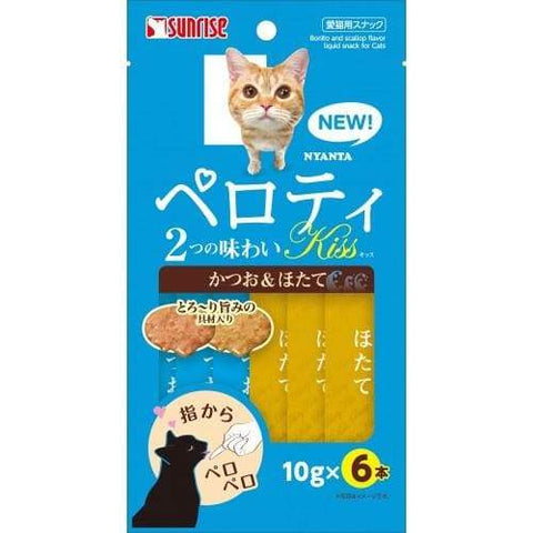 Sunrise Sunrise Nyanta Perotei Kiss Duo-Pack Bonito & Scallop Liquid Cat Treats Cat Food & Treats