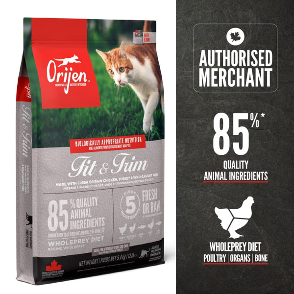 ORIJEN [33% OFF] ORIJEN Fit & Trim Cat Dry Food (2 Sizes) Cat Food & Treats