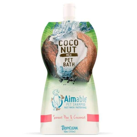 TropiClean [15% OFF] Tropiclean Aimable Coconut Milk Pet Bath Sweet Pea & Coconut Shampoo 12oz Grooming & Hygiene