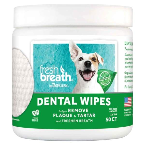 TropiClean [15% OFF] Tropiclean Fresh Breath Dental Pet Wipes 50ct Grooming & Hygiene
