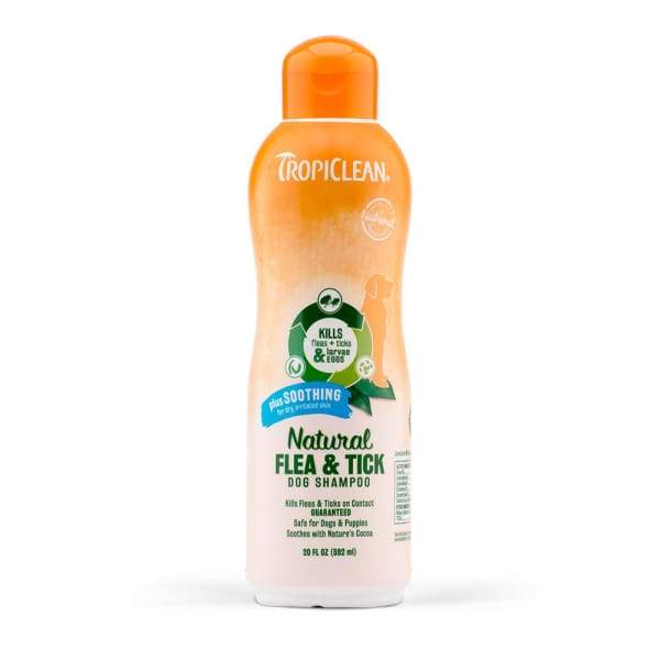 TropiClean [15% OFF] Tropiclean Natural Flea & Tick Plus Soothing Dog Shampoo 20oz Grooming & Hygiene