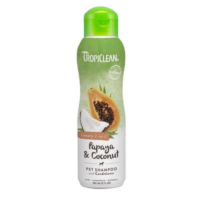 TropiClean [15% OFF] Tropiclean Papaya & Coconut Luxury 2-in-1-Pet Shampoo 12oz Grooming & Hygiene