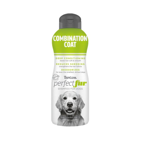 TropiClean [LAUNCH PROMOTION 31% OFF] Tropiclean PerfectFur Combination Coat Dog Shampoo 16oz Grooming & Hygiene