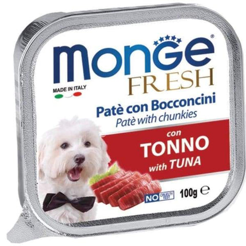 Monge Monge Fresh Pate & Chunkies with Tuna Tray Dog Food 100g Dog Food & Treats