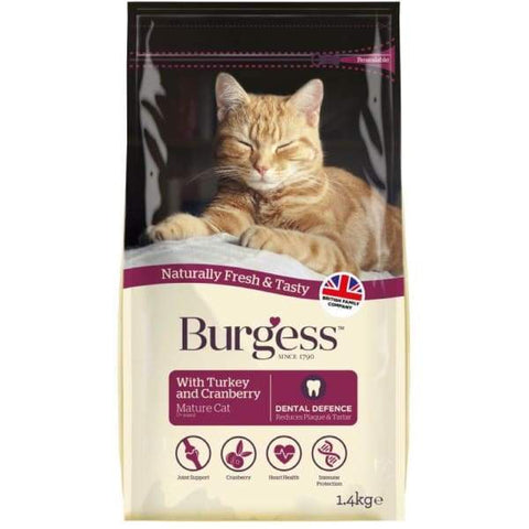 Burgess Burgess Turkey & Cranberry Mature Dry Cat Food 1.4kg Cat Food & Treats