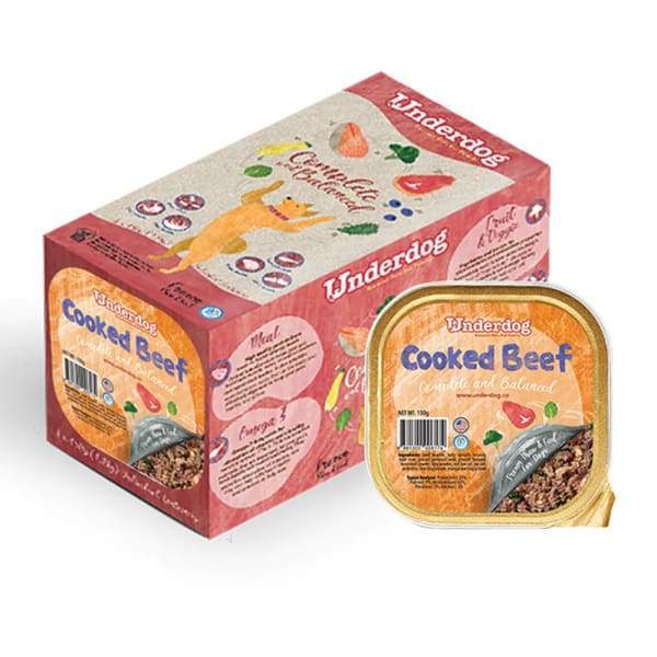 Underdog [10% OFF + $18 TREATS*] Underdog Cooked Beef Fresh Frozen Dog Food 1.2kg Dog Food & Treats
