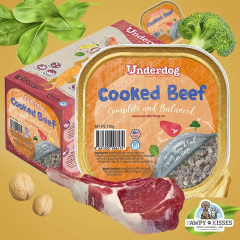 Underdog [I FEED FRESH! UP TO $7.50 OFF] Underdog Cooked Beef Fresh Frozen Dog Food 1.2kg Dog Food & Treats