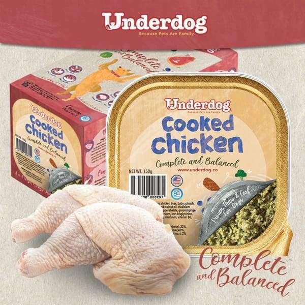 Underdog [FREE 600G FOOD*] Underdog Cooked Chicken Fresh Frozen Dog Food 1.2kg General
