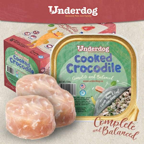 Underdog [FREE 600G FOOD*] Underdog Cooked Crocodile Fresh Frozen Dog Food 1.2kg Dog Food & Treats