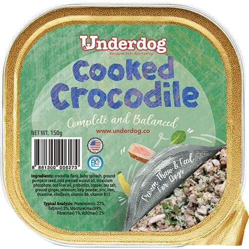 Underdog [FREE 600G FOOD*] Underdog Cooked Crocodile Fresh Frozen Dog Food 1.2kg Dog Food & Treats