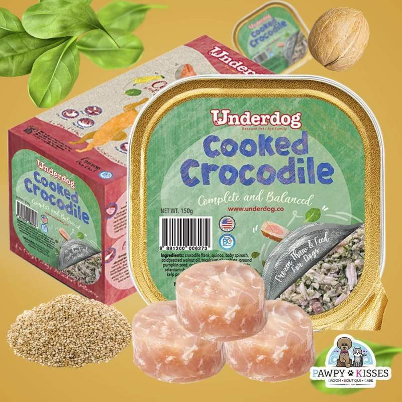 Underdog [I FEED FRESH! UP TO $7.50 OFF] Underdog Cooked Crocodile Fresh Frozen Dog Food 1.2kg Dog Food & Treats