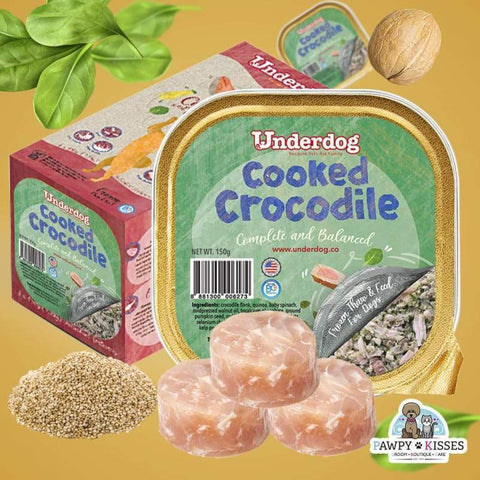 Underdog [I FEED FRESH! UP TO $7.50 OFF] Underdog Cooked Crocodile Fresh Frozen Dog Food 1.2kg Dog Food & Treats