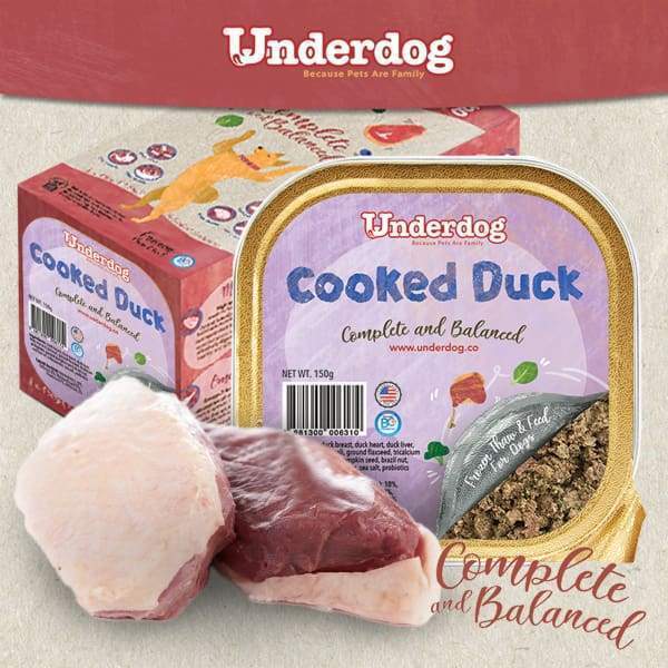 Underdog [FREE 600G FOOD*] Underdog Cooked Duck Fresh Frozen Dog Food 1.2kg Dog Food & Treats