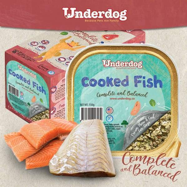 Underdog [FREE 600G FOOD*] Underdog Cooked Fish (Alaskan Pollock & Salmon) Fresh Frozen Dog Food 1.2kg Dog Food & Treats