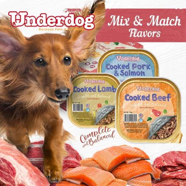 Underdog [10% OFF + FREE TREATS*] Mix & Match Underdog Cooked Fresh Frozen Dog Food 1.2kg Dog Food & Treats