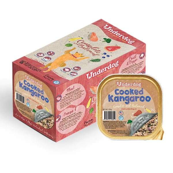 Underdog [10% OFF + $18 TREATS*] Underdog Cooked Kangaroo Fresh Frozen Dog Food 1.2kg Dog Food & Treats