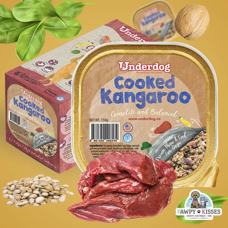 Underdog [I FEED FRESH! UP TO $7.50 OFF] Underdog Cooked Kangaroo Fresh Frozen Dog Food 1.2kg Dog Food & Treats