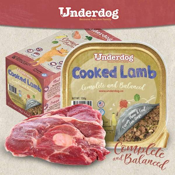 Underdog [10% OFF + $18 TREATS*] Underdog Cooked Lamb Fresh Frozen Dog Food 1.2kg Dog Food & Treats