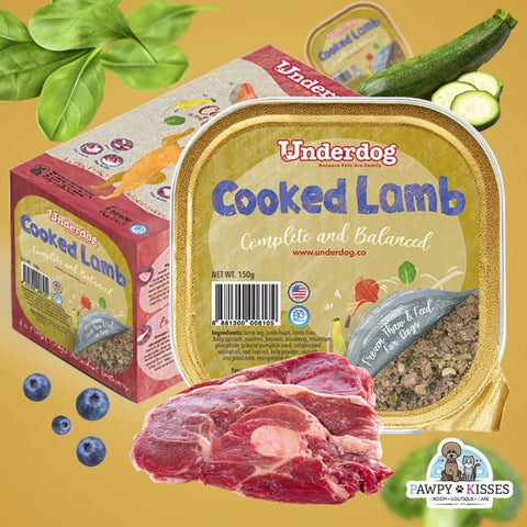 Underdog [I FEED FRESH! UP TO $7.50 OFF] Underdog Cooked Lamb Fresh Frozen Dog Food 1.2kg Dog Food & Treats