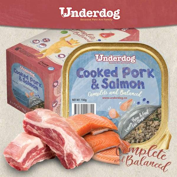 Underdog [10% OFF + $18 TREATS*] Underdog Cooked Pork & Salmon Fresh Frozen Dog Food 1.2kg Dog Food & Treats