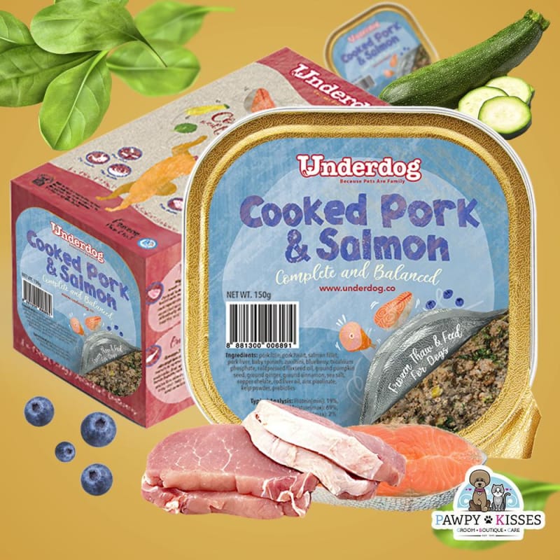 Underdog [I FEED FRESH! UP TO $7.50 OFF] Underdog Cooked Pork & Salmon Fresh Frozen Dog Food 1.2kg Dog Food & Treats