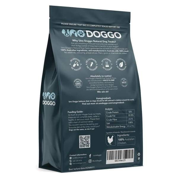 Uno Doggo [25% OFF BUY 1 GET 1 FREE] Uno Doggo Natural Chicken Neck Air Dried Dog Treats 250g [EXP OCT 2020] Dog Food & Treats